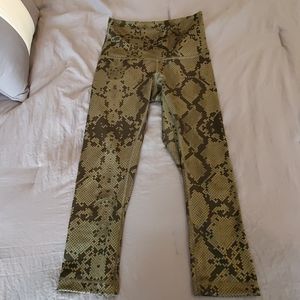 Lululemon olive snake skin capris